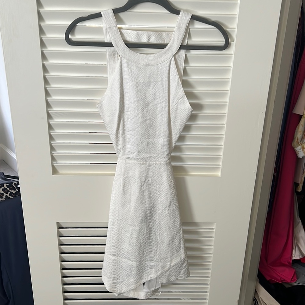 Style Stalker white backless shirt dress.